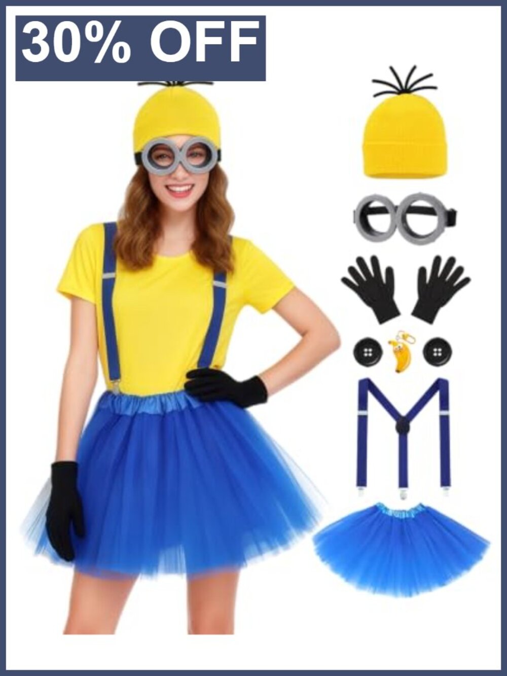 7 Pc Adult Halloween Costume Accessories Funny Cartoon Set